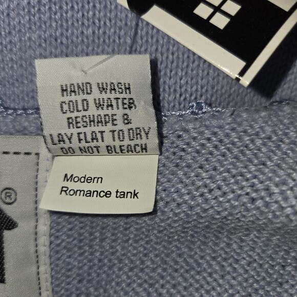 Storybook Knits Pastel Blue Tank Sweater Top Plus Sz 3X Crocheted HSN Tags Rare - Picture 9 of 16